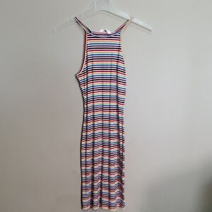 Bluenotes Striped Multicolor Sleeveless Dress Size Small